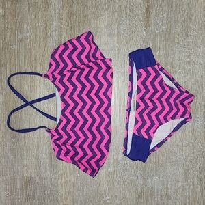 Kanu Surf 4T chevron pink/ purple 2 piece swim suit